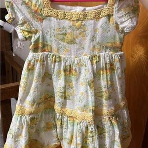 Joie Yellow and Green Floral Kids Dress